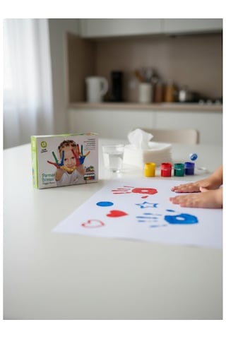 Nova Color 12 Li Parmak Boyası Seti Renkli Kapaklı 20,5 X 24 Cm Anaokulu Kullanımı İçin Çok  Renkli