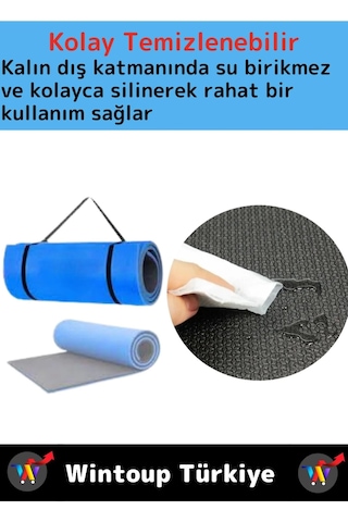 Özel Çift Taraflı Kaymaz Silinebilir Yoga Meditasyon Fitness Kamp Minderi 10 Mm Askılı Mat 2'li Set Çok Renkli