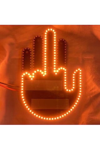 Gesture Uzaktan Kumandalı El Orta Parmak Led Araba Içi Led 3 Farklı Mod 1 Ad