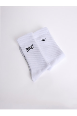 Everlast Logo Nakışlı 2'li Beyaz Çorap Beyaz