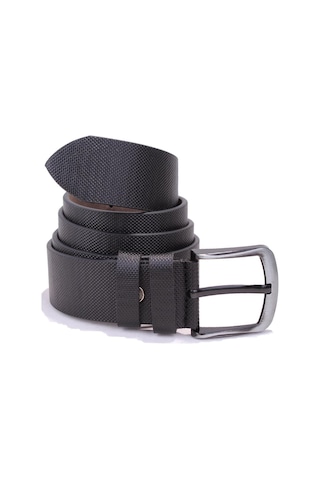 Dagoster DMK26-456 Siyah Baskılı 4.5 CM Suni Deri Erkek Kemer Siyah Baskılı Siyah