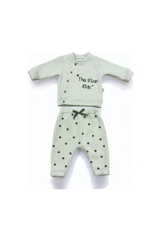 Bebek İkili The Star Kids Yazılı Şardonlu Eşofman Takım-15171 Mint