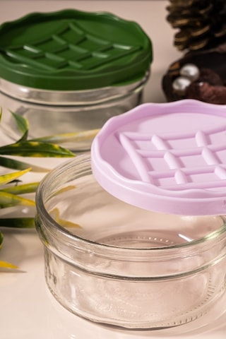 Çarşıdayız 4'lü Cam Mika Kapaklı Kavanoz Seti - Şık Ve Pratik Tasarım Mutfakta Düzen Ve Estetik Şeffaf