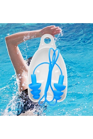 Dolıty Taşıma Kutulu Silikon Kulak Tıkaçları İş Uyku Mavi