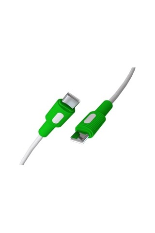 Coral Type C-c Power Delivery Hızlı Şarj Kablosu, Beyaz Kablo, Beyaz/yeşil Uçlar 150 Cm Diğer