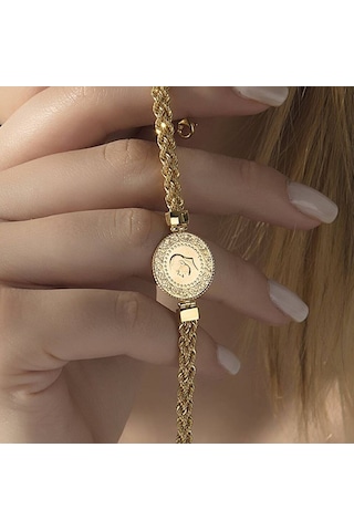 Çeyrek Altın Bileklik Ziynet Burgu Zincirli