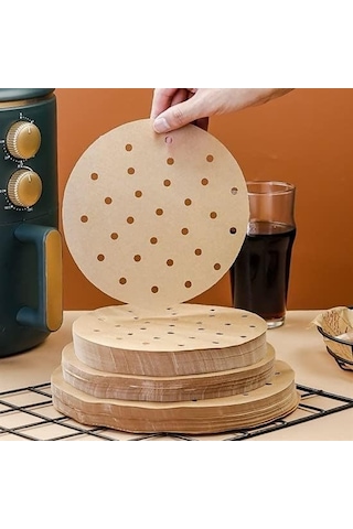 Ayrex Orret Home 100 Adet Air Fryer Pişirme Kağıdı Tek Kullanımlık Hava Fritöz Yağ Geçirmez Yapışmaz Gıda Pi