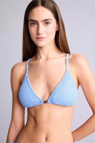Defacto Regular Fıt Kırışık Dokulu Mavi Bikini Üstü E0205ax26smbe552 Mavi-be552
