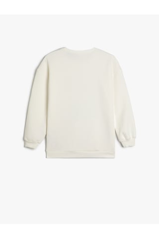 Koton Sweatshirt Looney Tunes Baskılı Lisanslı Uzun Kollu Bisiklet Yaka Şardonlu Ekru 5wkg10435ak Ekru