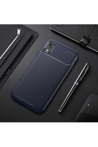 Apple Uyumlu iPhone Xr 6.1 Kılıf Zore Negro Silikon Kapak Lacivert