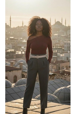 Kayık Yaka Kadın Bordo Body Bordo