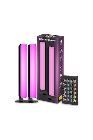 Besthome1 Rgb 7 Renkli 2'li Ambient Işık, 24 Tuşlu Kumanda, Usb Kontrol, Siyah Abs+pc Işıklar 14 Led X 2 Adet Siyah