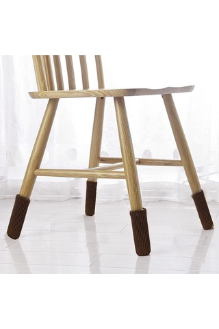 Fosenze 6 Adet Kahverengi Poliester Minderli Masa/sandalye Ayak Koruması - Kayma Engellici, Gürbüz İki Katlı Örgü, Ses Azaltıcı