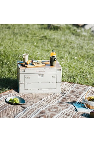 Naturehike Ling Yue L Kapaklı Katlanır Saklama Kutusu Seyahat Organizatörü Light Beige Gray - 23 Lt Beyaz