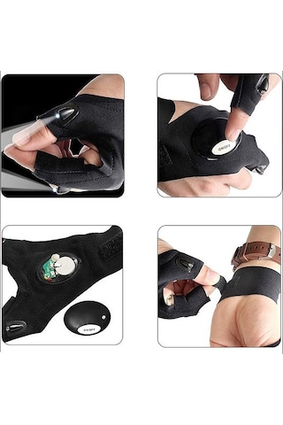 Kenpazar Led Işıklı Eldiven Led Işıklı Tamirci Balıkçı Bisiklet Eldiveni