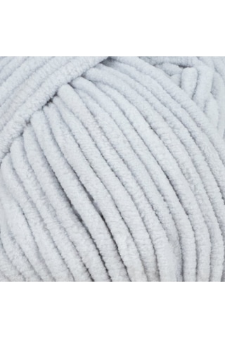 Kadife Yün Buz Mavisi Gri 100gr %100 Polyester Yumuşak Pofuduk Örgü İpi