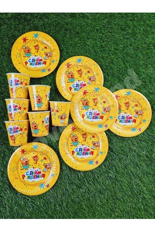 Love Land Parti İçin Tek Kullanımlık Üç Kedi 12 Kişilik Sofra Takımı 168019414 Diğer