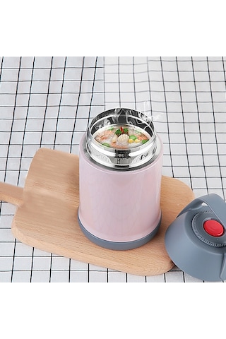 Pembe 304 Çelik 450ML Bebek Mama Saklama Termosu Mug Cin297Pm Pembe