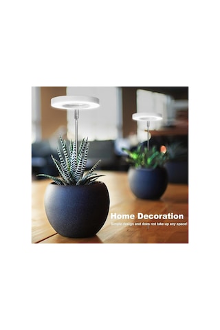 Grow Light, İç Mekan Bitkileri İçin Tam Spektrumlu Led Bitki Lambası Yüksekliği Ayarlanabilir Büyüyen Lamba, 4/8/12h, 4 Kısılabilir Parlaklık, Küçük Bitkiler İçin İdeal - Sarı Işık