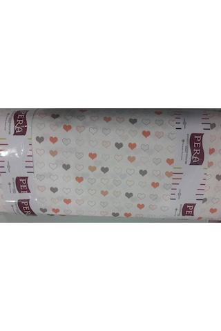 Akfil Poplin Nevresimlik Kumaş Çok Amaçlı En 240 Kalp Desenli (461574175)