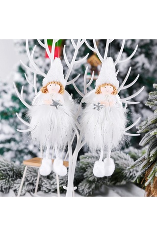 Dofolink Pembe Gümüş İpli Yün Kar Tanrıçesi, Noel Ağacı Süsü, Ev Dekorasyonu, Elden Yapımı, Hediyelik, Konforlu Ve Pratik Kullanim