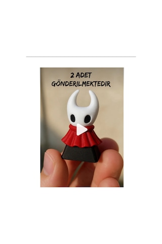 2 Adet Hollow Knight Hornet Kırmızı Pelerinli Savaşçı Böcek Karakteri Figürlü Özel Mekanik Klavye Tuşu