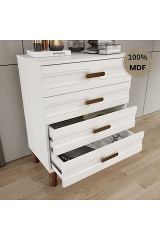 Comiet Zen 4 Çekmeceli Mdf Şifonyer Beyaz