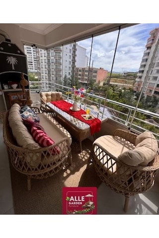 Venedik Alüminyum Bahçe Balkon Köşe Takımı Tek Kişilik Salıncak Hediyesidir Açık Gri