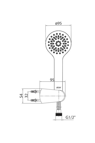 Eca Luna 102117382 Mafsallı Duş Seti Banyo Üst Takımı Krom