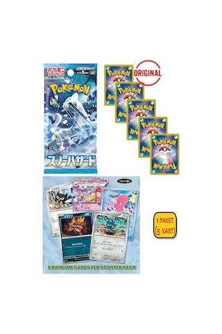 1 Paket 5 Kart Lisanslı Pokemon Snow Hazard Japonca Booster Paket Scarlet Violet Serisi