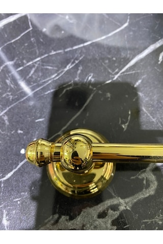 İsaoğlu Yapı Gold Havluluk Ve Tuvalet Kağıtlığı Vintage Tasarım Altın Havluluk Ve Kağıtlık Set Pirinç Gold