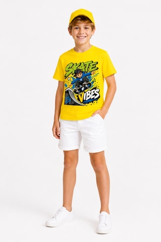 Bayloranzzo Skate Vibes %100 Pamuk Premium Kalite Erkek Çocuk Tişörtü Sarı