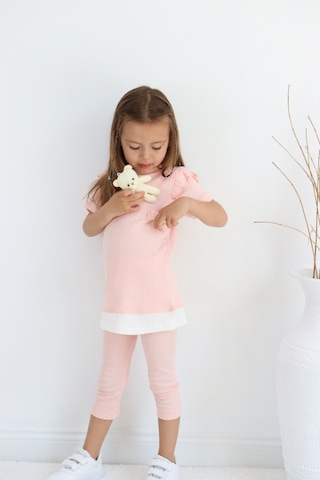 Kız Çocuk Ayıcık Oyuncaklı Kaprili Yazlık Basic Takım 2-5 Yaş Somon