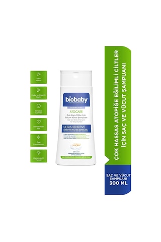 Biobaby Çok Kuru Ciltler Saç ve Vücut Şampuanı 300 Ml - Organik Zeytin Yağı Alman Papatyası Atopik Ciltler