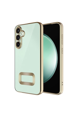 Thegencoo Samsung Uyumlu Galaxy S25 Fe Kılıf Kamera Korumalı Logo Gösteren Zore Omega Kapak - Gold