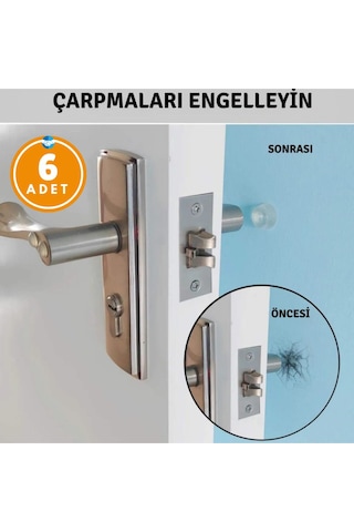 6 Adet Yapışkanlı İz Bırakmaz Silikon Kapı Tamponu Kapı Stoperi Çok Amaçlı Kullanım Mobilya Koruma Çok Renkli