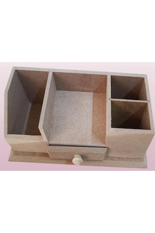 Hobi Adn Dekoratif Kalemlik Tek Çekmece Ahşap Mdf Ham Cnc Kesim Model El Yapım