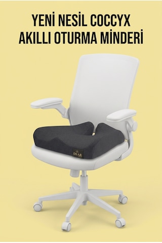 Yeni Nesil Coccyx Minder Kuyruk Sokumu İçin Yüksek Yoğunluklu Visco Posture Oturma Minderi 47x41x12 Cm Dvm-22s Siyah