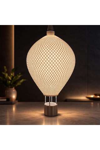 Fibrika Store Auraballoon Modern Abajur Abajur Ve Dekoratif Gece Lambası Beyaz