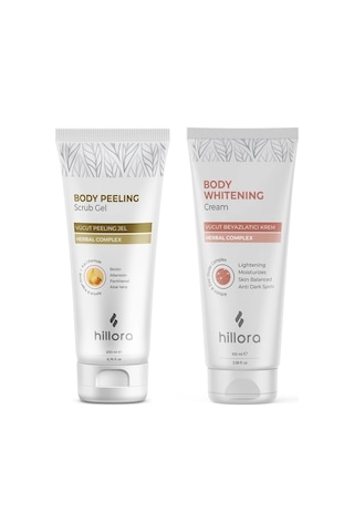 Vücut Peeling Jel + Vücut Beyazlatıcı Krem Vücut Bakım Seti
