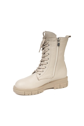 Greyder 72057 Kadın Bej Hakiki Deri Military Bot -114-bej Bej