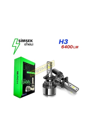 Mach Bam5 H3 Led Xenon Şimşek Etkili 6400 Lm