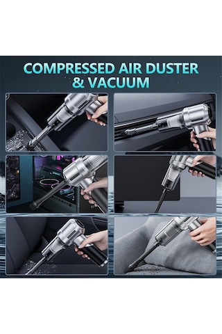 Crackedice El Tipi Araba Süpürgesi Kablosuz Katlanabilir Araba Süpürgesi