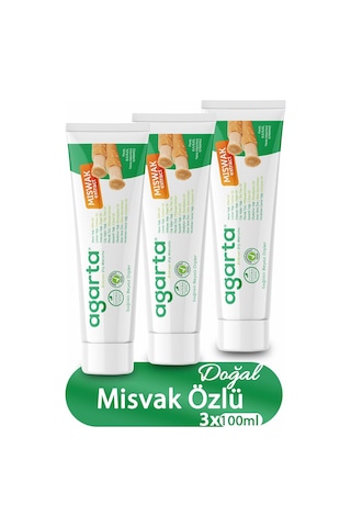 Agarta Doğal Misvak Özlü Diş Macunu 3 x 100 ML