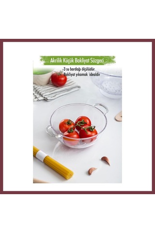 Storeşahin Akrilik Şeffaf Mini Pirinç Süzgeçi & Bakliyat Süzgeçi 3 Su Bardağı Ölçülü Shn0720