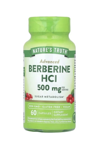 Nature's Truth Berberine Hcı Barberry Extract Sugar Metabolism 60 Capsules