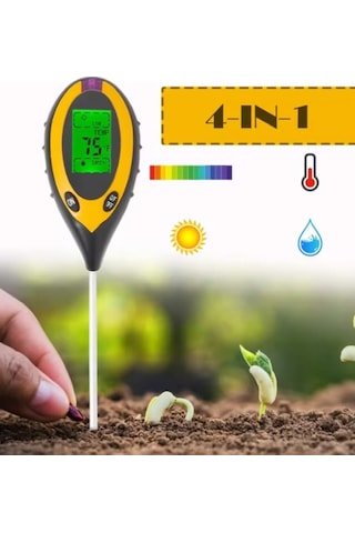 Toprak Ph Test Cihaz 4'ü 1 Arada Ph Işık Nem Ve Sıcaklık Ölçer