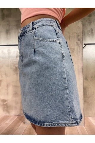 Vigoss Kadın Mini Denim Etek 50455-00422 Açık Mavi