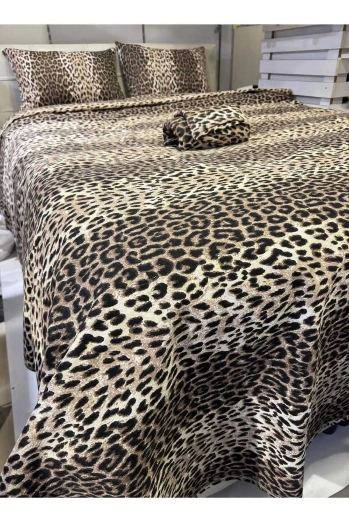 Leopar Desenli Battal Boy Pike 220x240 Cm Cesur Tarz, Hafif Konfor Diğer