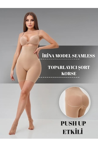 Mistirik Irina Model Toparlayıcı Şekillendirici Tayt Şort Push Up Etkili Ten Renk Ten